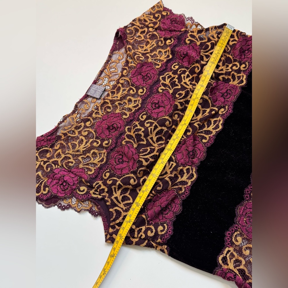 Vintage Hanky Panky Lace Velvet Top Cup Sleeve Purse Sz M - Picture 5 of 11